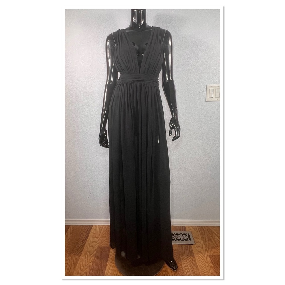 Free People Black Maxi Dress with Plunging V-Neck